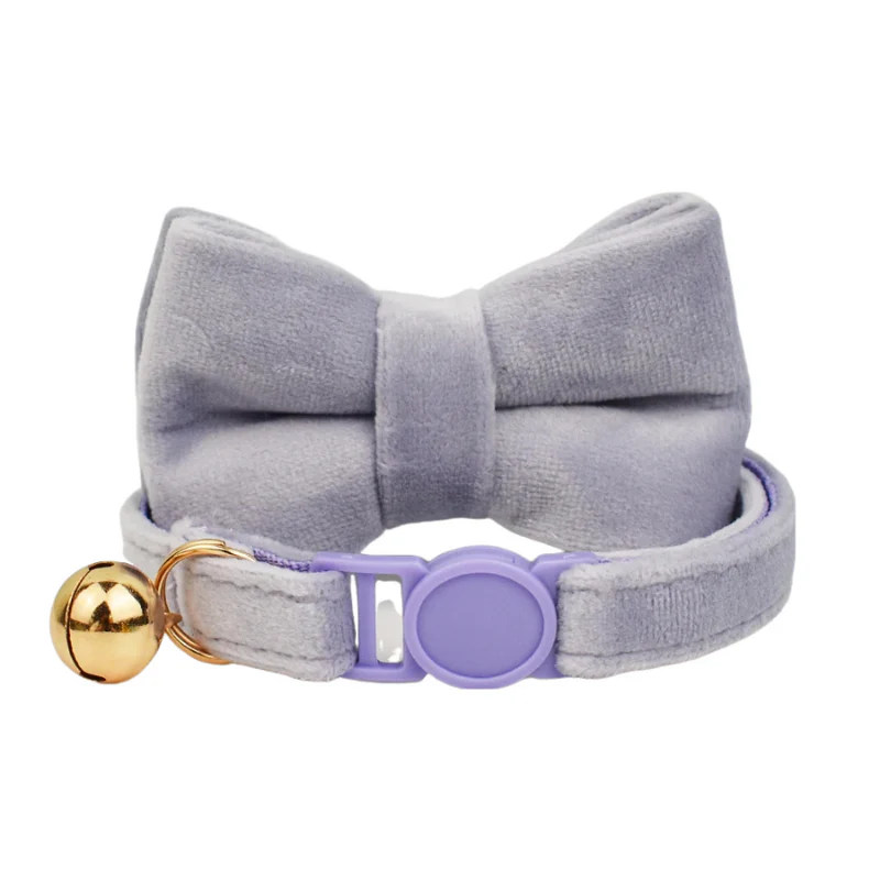 Anypet Stylish Small Light Purple Bow Cat Collar