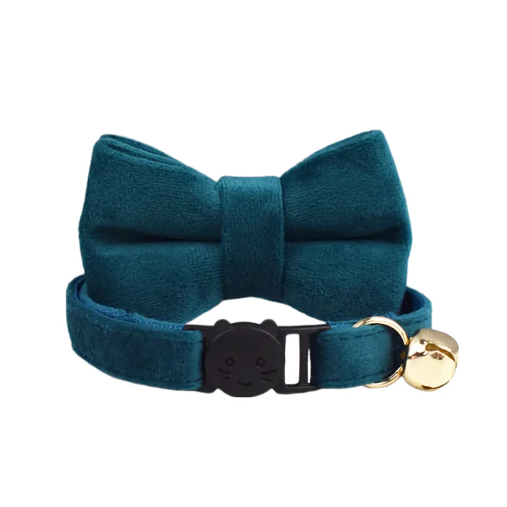 Anypet Stylish Large Navy Blue Bow Cat Collar