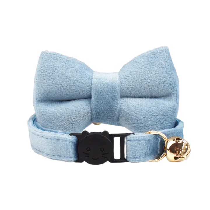 Anypet Stylish Large Sky Blue Bow Cat Collar