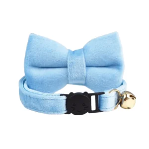 Anypet Stylish Large Aqua Blue Bow Cat Collar