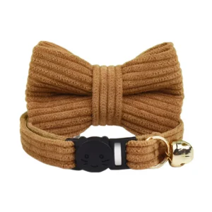 Anypet Stylish Large Choco Brown Bow Cat Collar