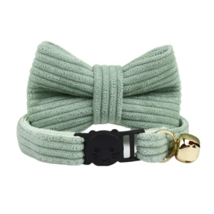 Anypet Stylish Large Sage Green Bow Cat Collar
