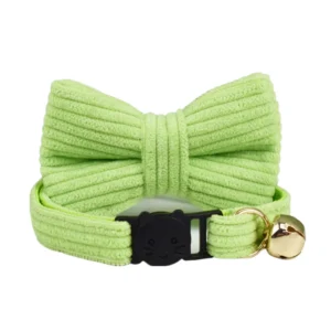 Anypet Stylish Large Neon Green Bow Cat Collar