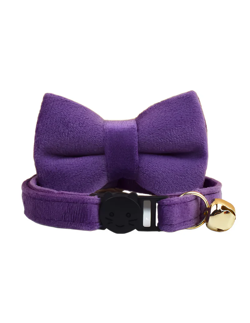 Anypet Stylish Small Violet Bow Cat Collar