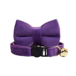 Anypet Stylish Large Violet Bow Cat Collar