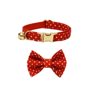 Anypet Stylish Large Dotted Red Bow Cat Collar