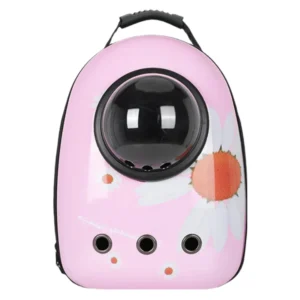 Anypet Pink Daisy Print Space Capsule Pet Carrier