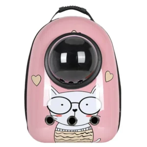 Anypet Pink Cat w/Glasses SpaceCapsule Pet Carrier