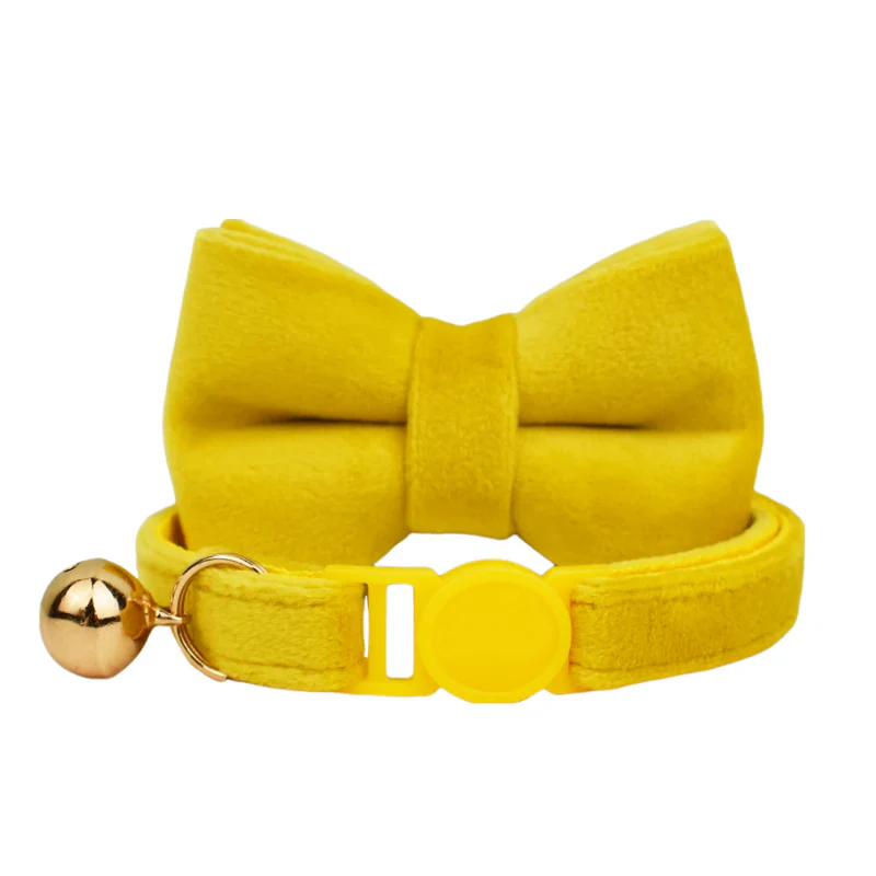 Anypet Stylish Large Yellow Bow Cat Collar
