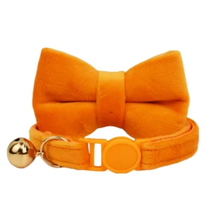Anypet Stylish Large Orange Bow Cat Collar