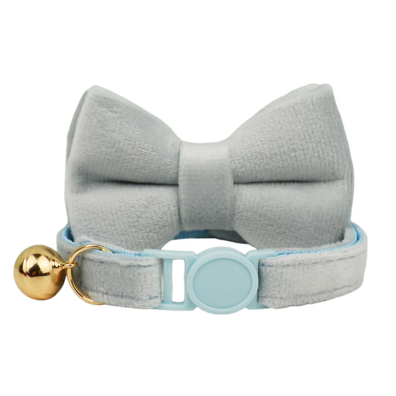 Anypet Stylish Small Sky Blue Bow Cat Collar