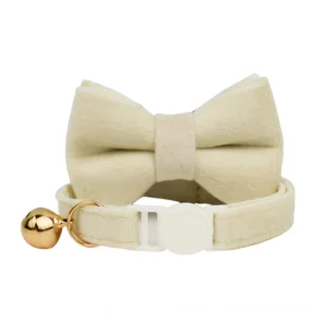 Anypet Stylish Small Off White Bow Cat Collar